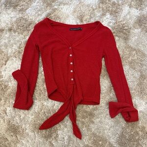 Abercrombie & Fitch Vibrant Red Knit Top